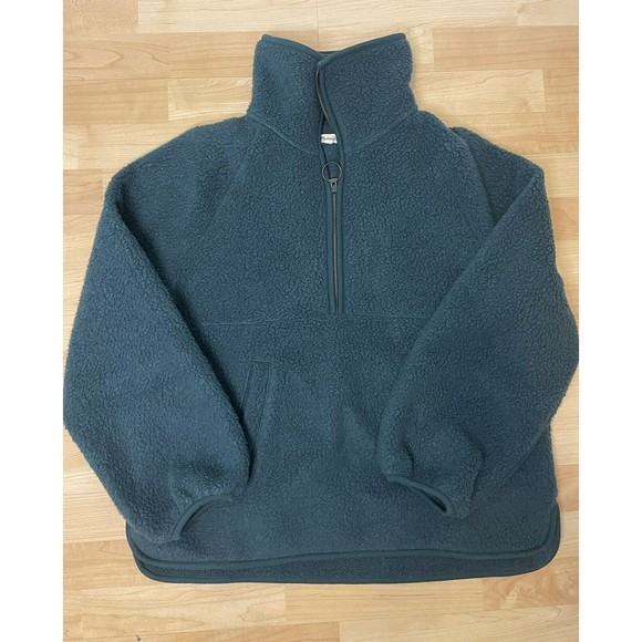 Madewell Women’s  XL Polartec Fleece Half Zip Green - Picture 8 of 12